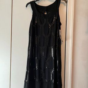 Scarlett Nite Black Sleeveless Lined Evening Dress with Sequins - 10